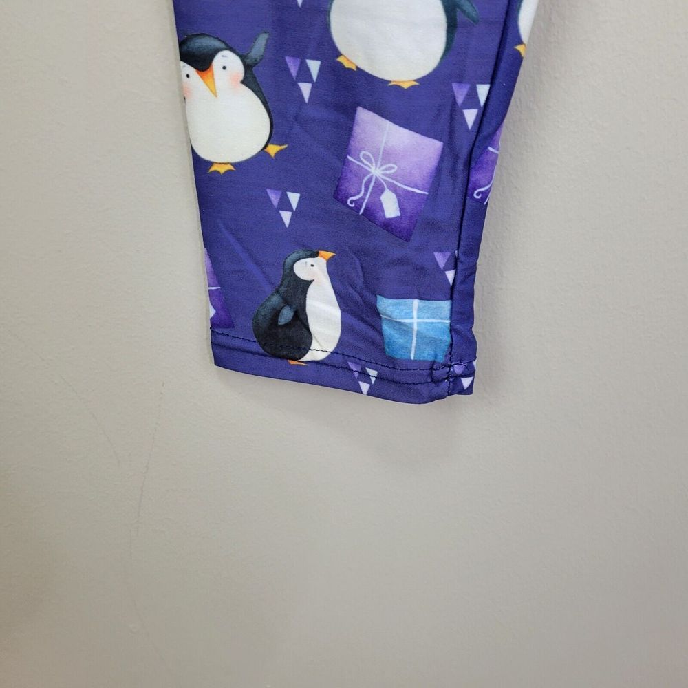 Purple Penguin Jam Polyester Spandex Ankle Leggings One Size Fits All - Picture 3 of 8